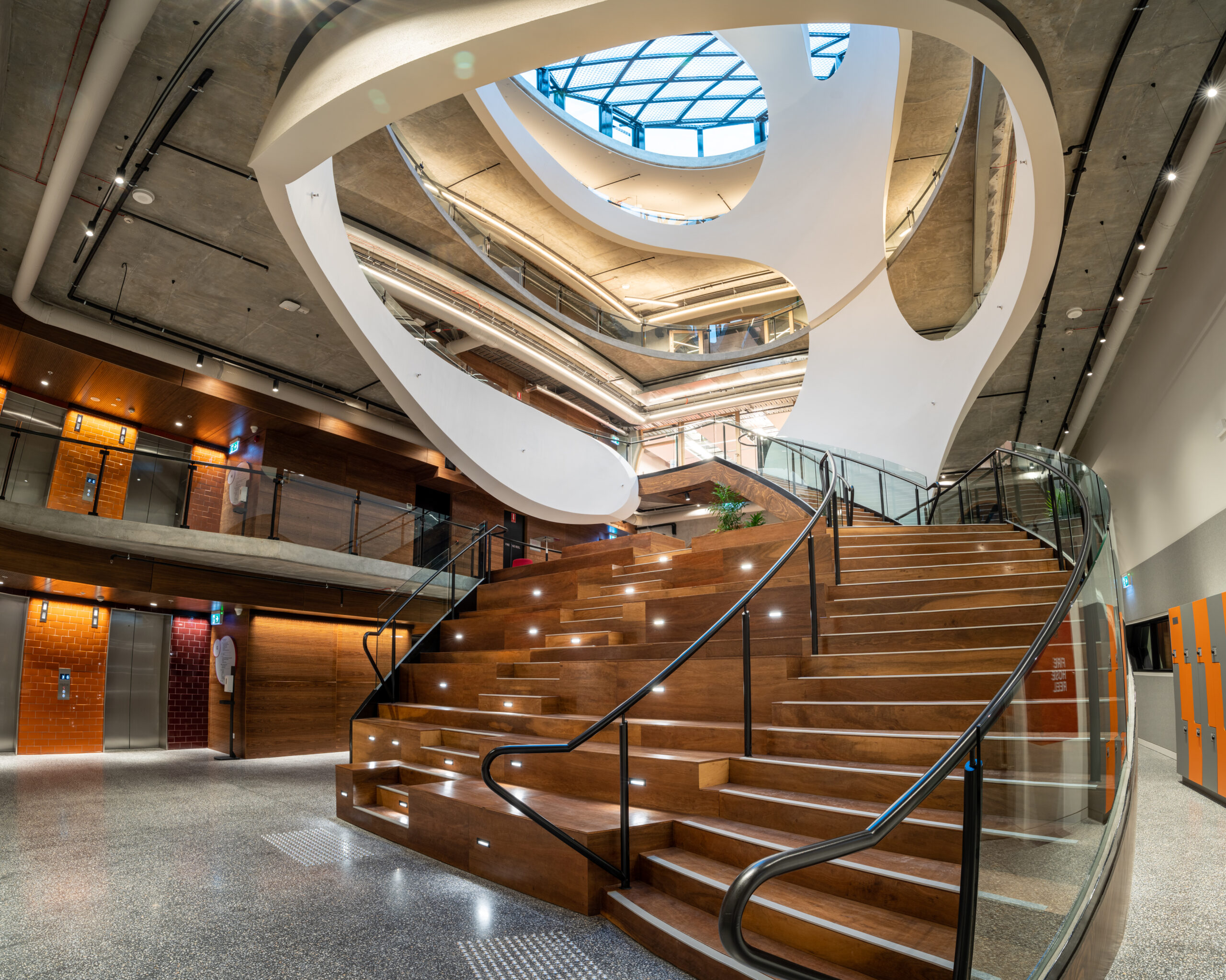 Forum of the Pride Centre - staircase and skylight