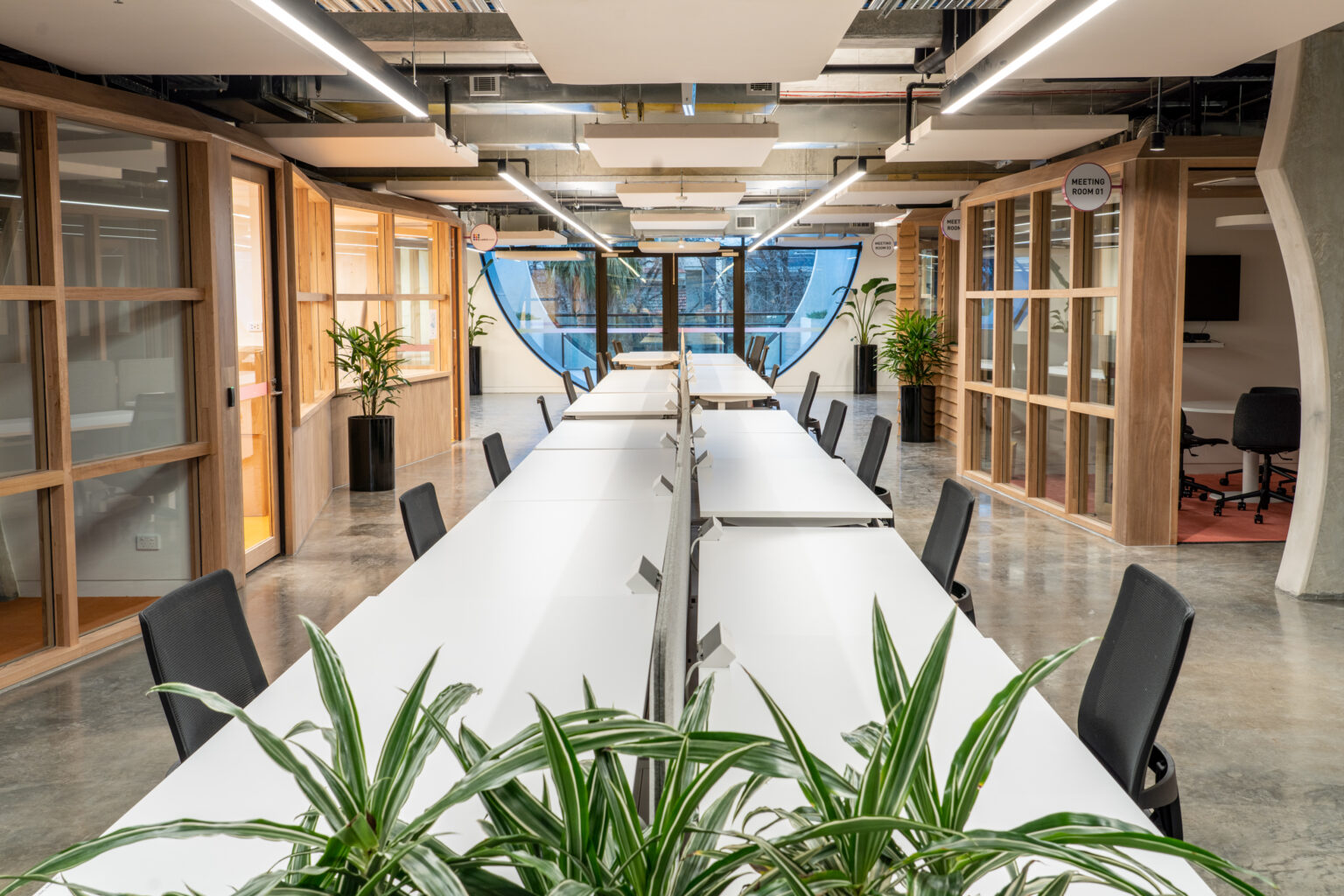 Co-working desks at the pride centre